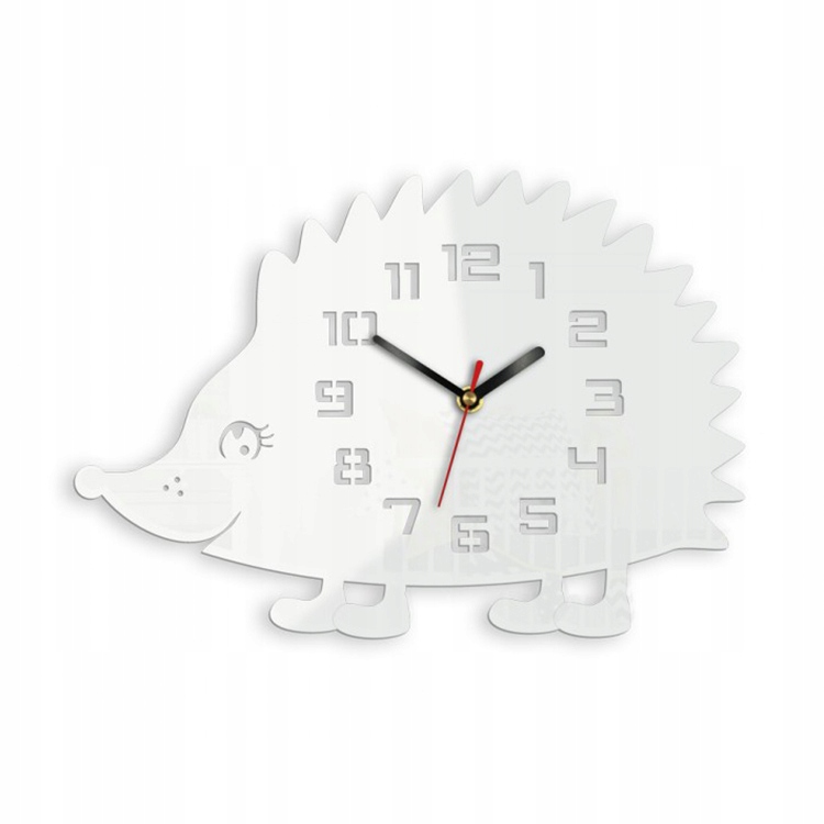 

Zegar Ścienny Jeż Biały Dziecięcy Cichy