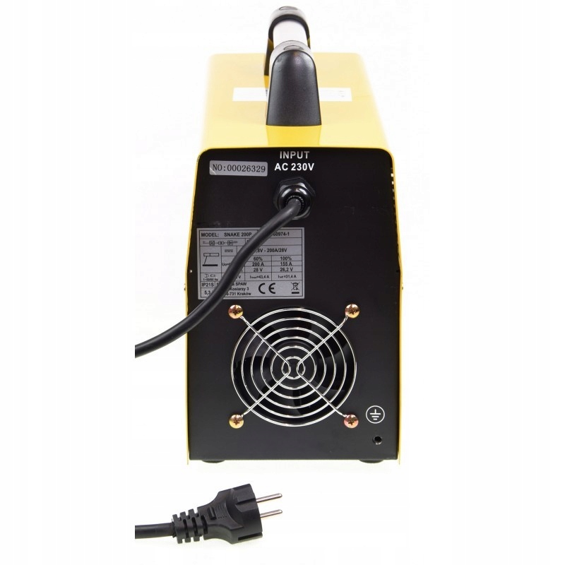 SPAWARKA INWERTOROWA MAGNUM SNAKE 200A WYŚWIETLACZ Zakres spawania 20-200 A