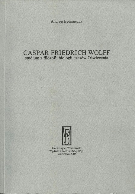 Caspar Friedrich Wolff. Studium z filozofii