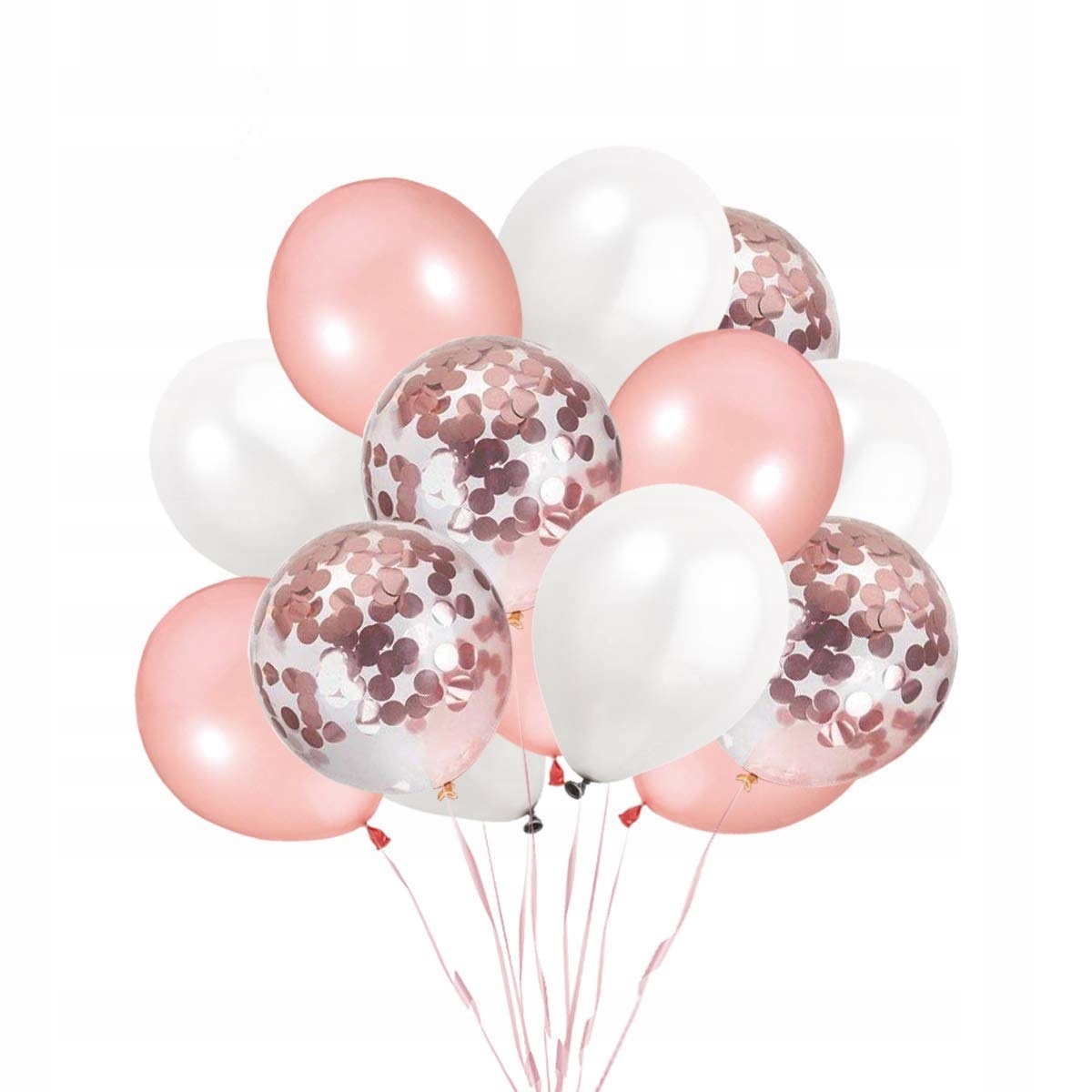 

Balony Konfetti Gold Rose białe 15 Panieński Ślub