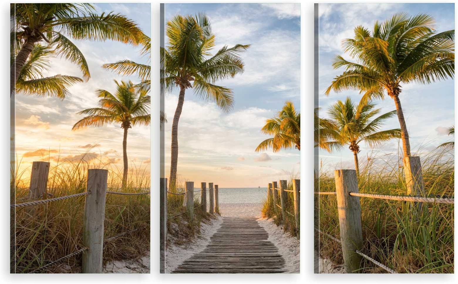 

Tryptyk Obraz Na Ścianę Miami Palmy Plaża 980 Wz