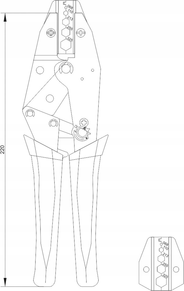 Zaciskarka Yato YT-2298 1,72 mm² - 8,1 mm² Model YT-2298