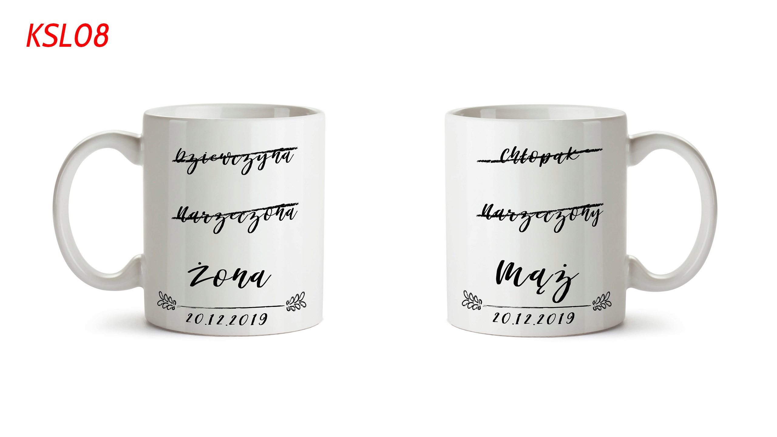 

Zestaw 2 kubków dla Par Ślub Rocznica Jubileusz