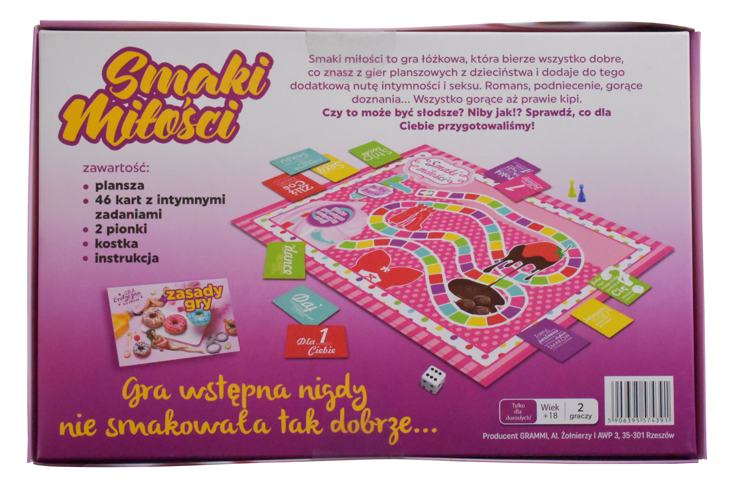 PLANSZOWA GRA EROTYCZNA DLA PAR SMAKI MIŁOŚCI 18+ Minimalna liczba graczy 2