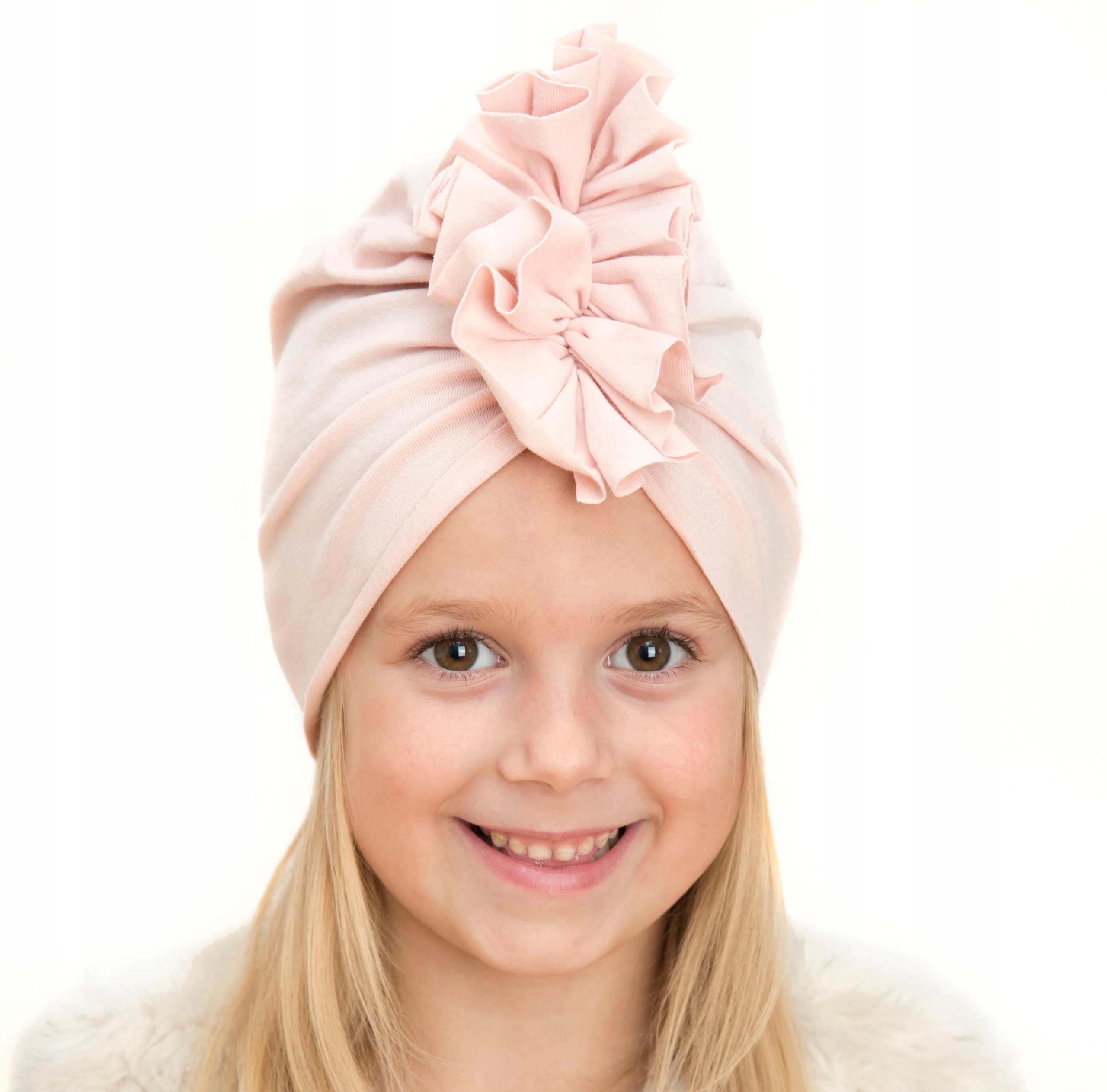 

Śliczna Czapka Turban dla dzieci obwód głowy 40-43