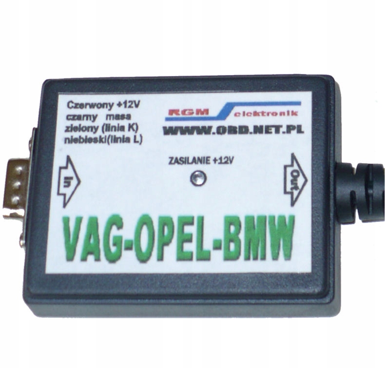 INTERFEJS TESTER DIAGNOSTYCZNY VAG OPEL BMW wtyki Marka RGM
