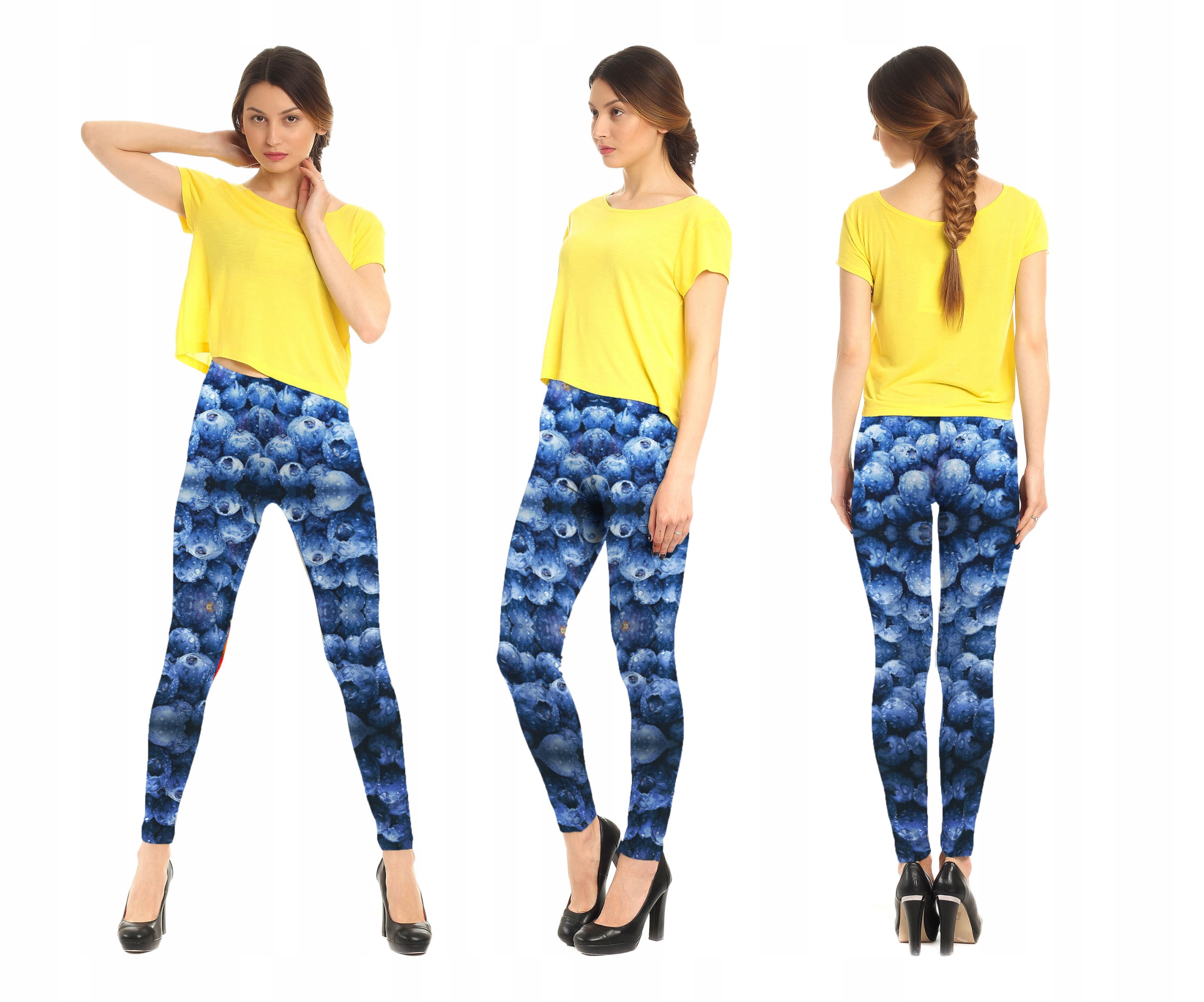 

Legginsy Nadruk Jagódki Fitness Getry Fullprint