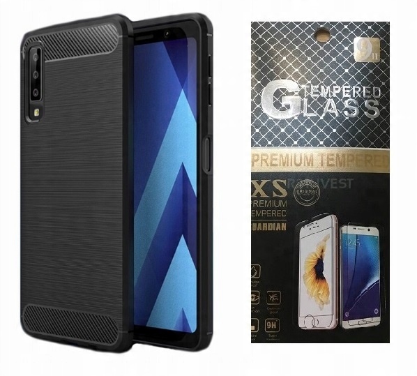 

Karbon Etui Carbon Samsung Galaxy A7 2018 + Szkło