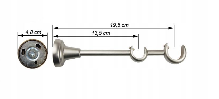 WSPORNIK fi 25 + 19 mm KARNISZ KARNISZE Rodzaj wspornik uchwyt do zasłon
