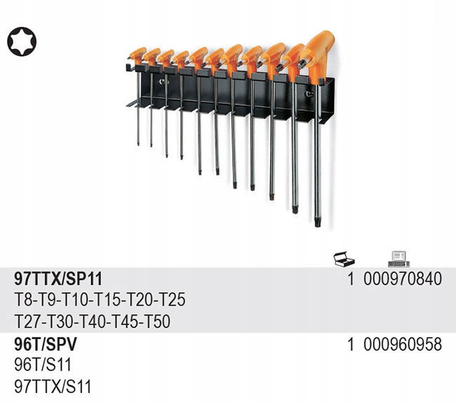 ZESTAW KLUCZY TRZPIENIOWYCH TORX T8 50 BETA 97TTX Number of Elements sets