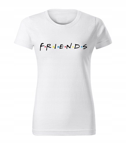 

Biała Koszulka T-shirt Friends Insta Blogerska L