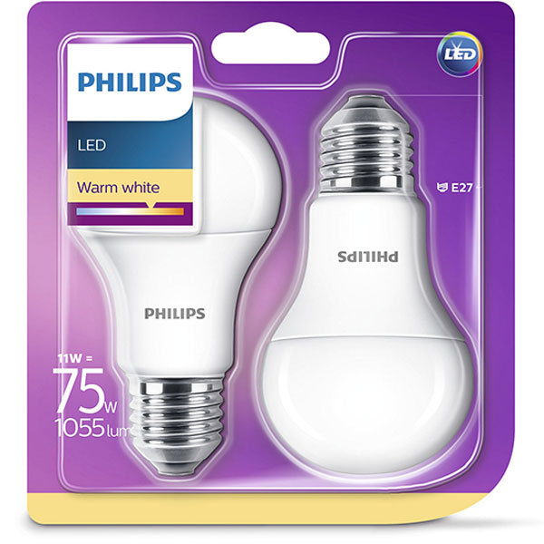 

2 x Żarówka Led E27 11W=75W 1055lm Philips 2700K