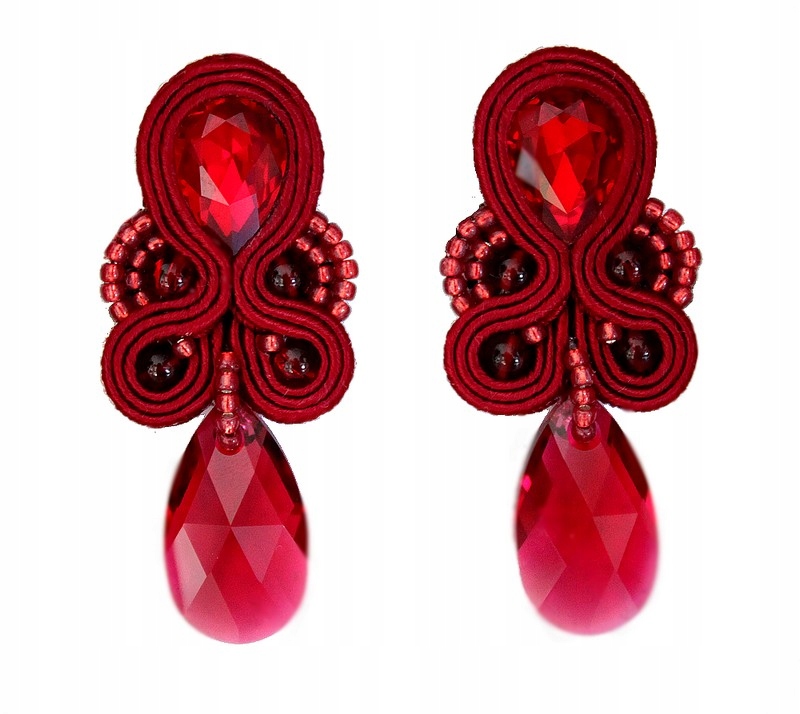 

Kolczyki Sutasz 5 CM Bordowe Bordo Winno Czerwone