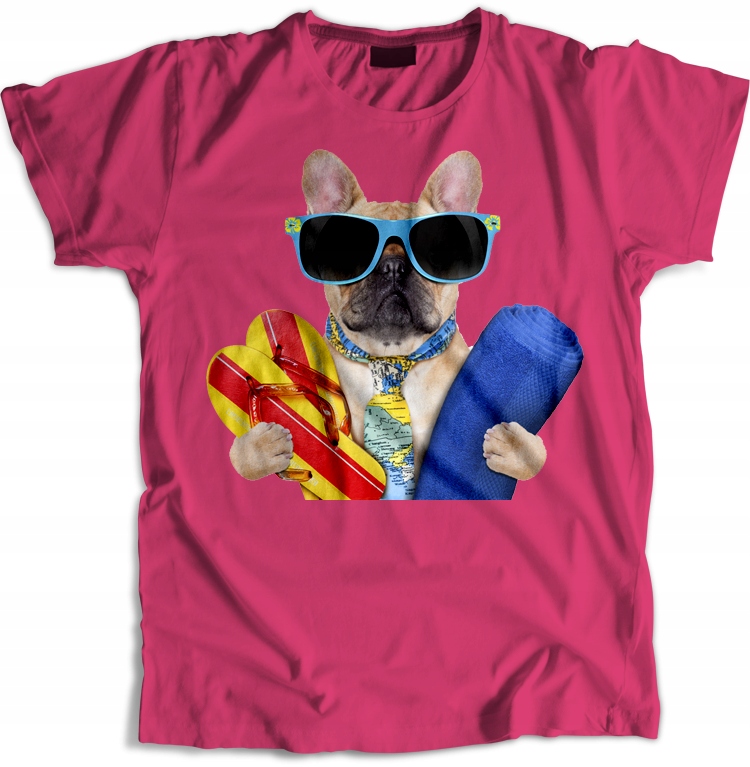 

Buldog Francuski koszulka damska beach pies r. XL