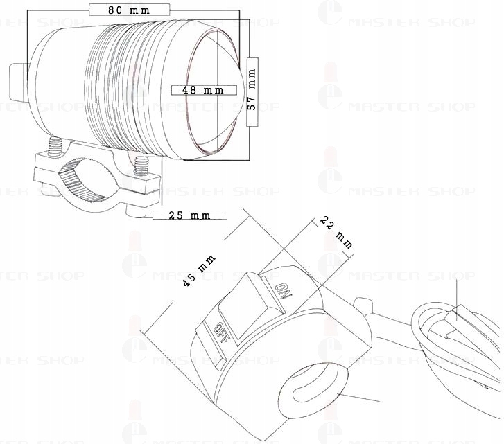 HALOGEN LAMPA REFLEKTOR ŚWIATŁO DO MOTORU CREE LED Numer katalogowy części 07X99A