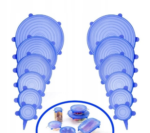 WIELOKSZTAŁTNE SILIKONOWE POKRYWKI NA NACZYNIA 6SZ
