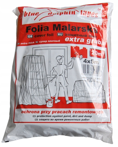 

Folia malarska extra gruba Blue Dolphin 4m x 5m