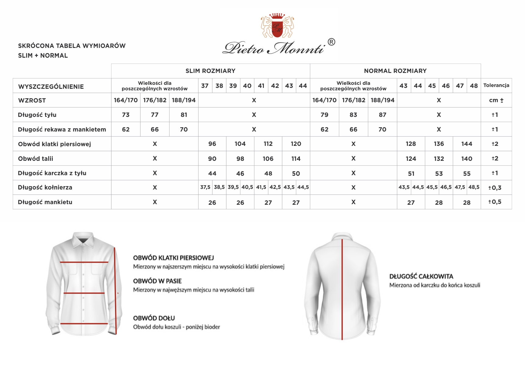Koszula Biała Pietro Monnti slim 39 164-170 Rozmiar kołnierzyka 39