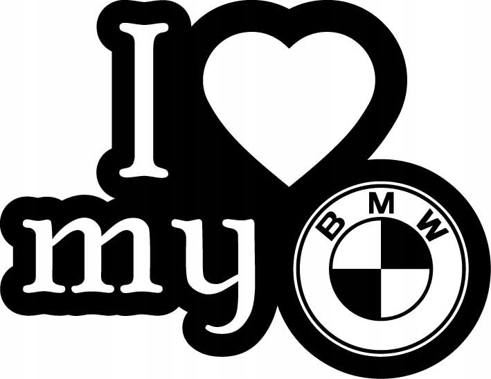 

Naklejka na auto samochód I Love My Bmw