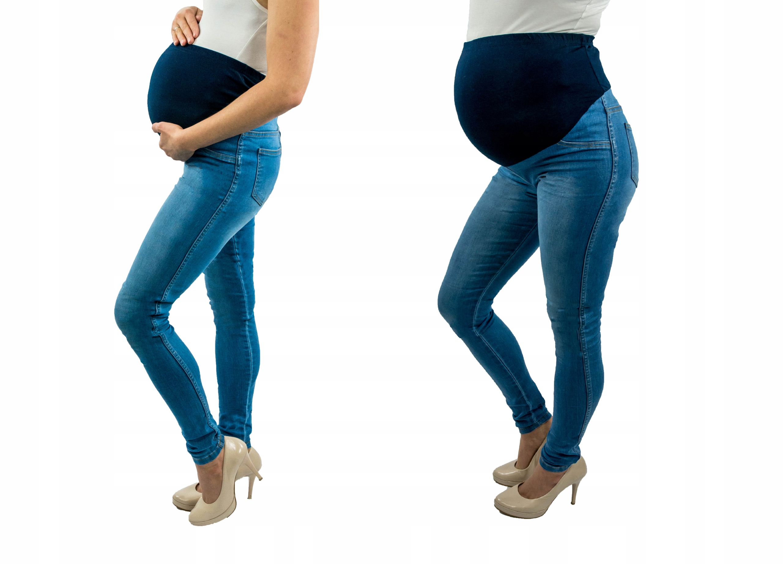 

Spodnie Ciążowe Jeans Rurki XL Niebieskie + Gratis