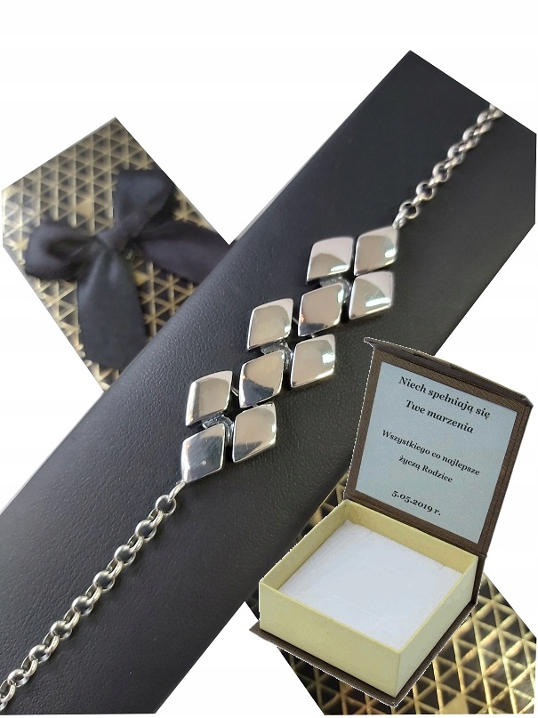 925 Stříbrný Náramek Komplet 925 Věnování B113