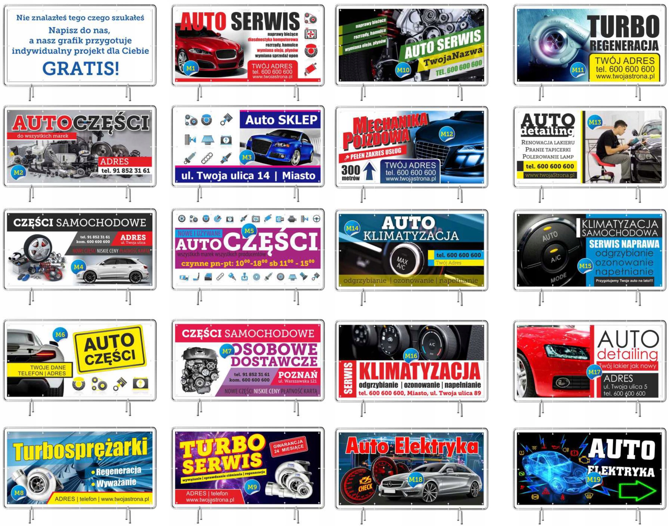 Baner Reklamowy Wzory 600x300cm - Projekt Gratis Marka B&B