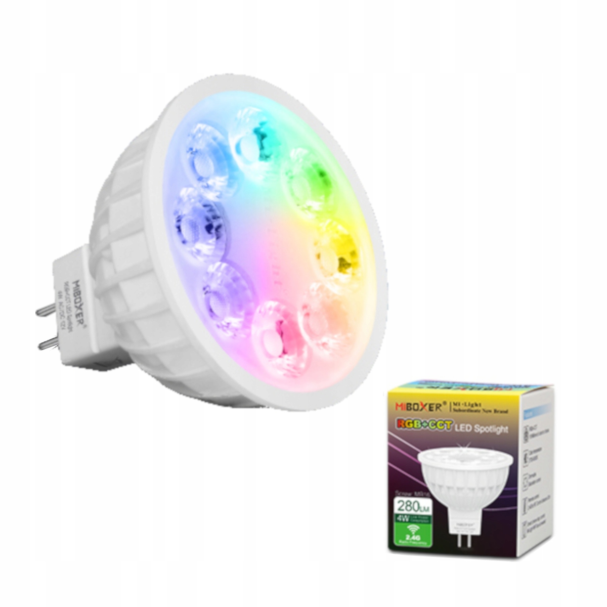 

Żarówka MR16 Smart Led Rgb+cct Wifi Milight 12V