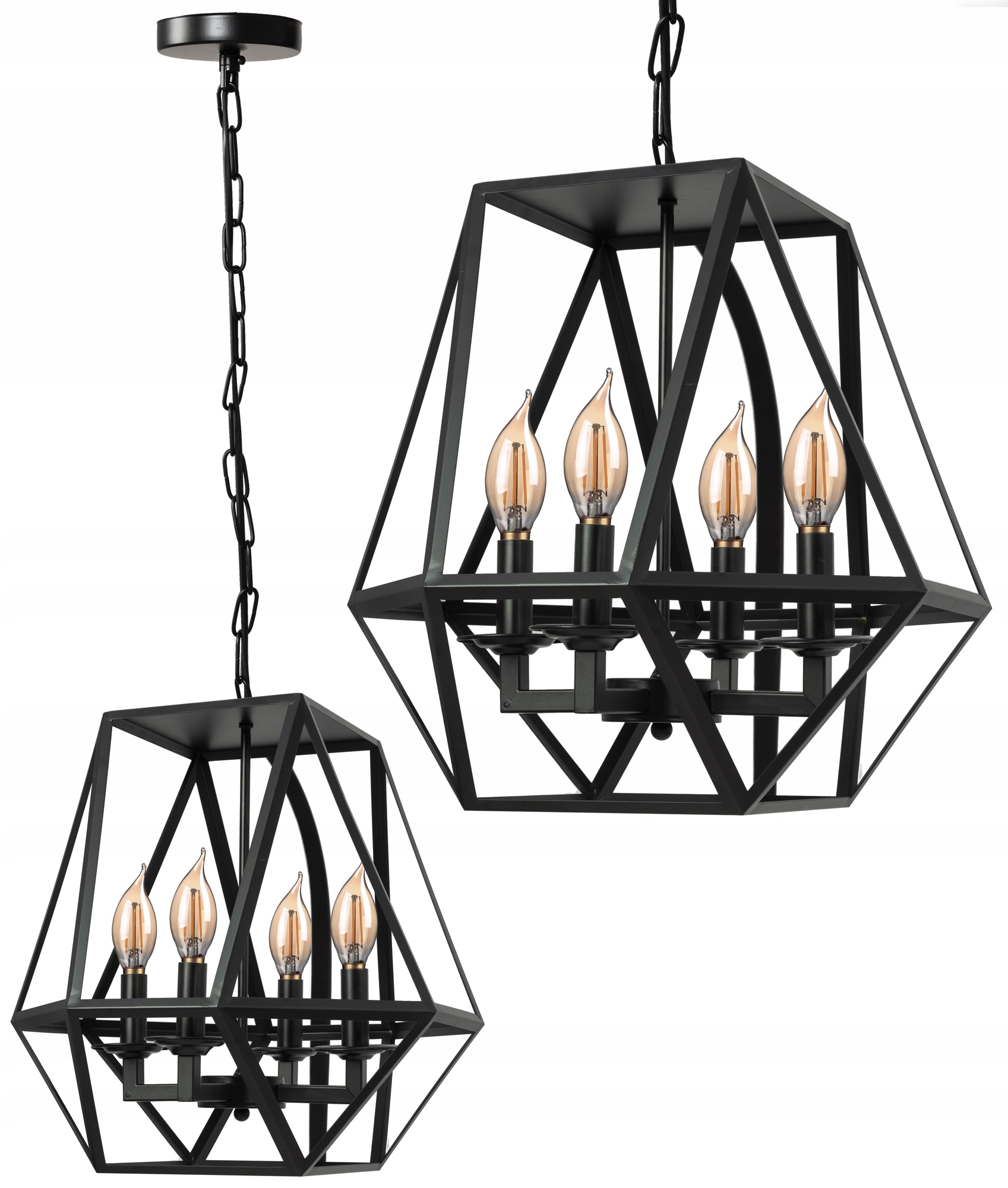 

Lampa Sufitowa Wisząca Metalowa Loft Black APP257