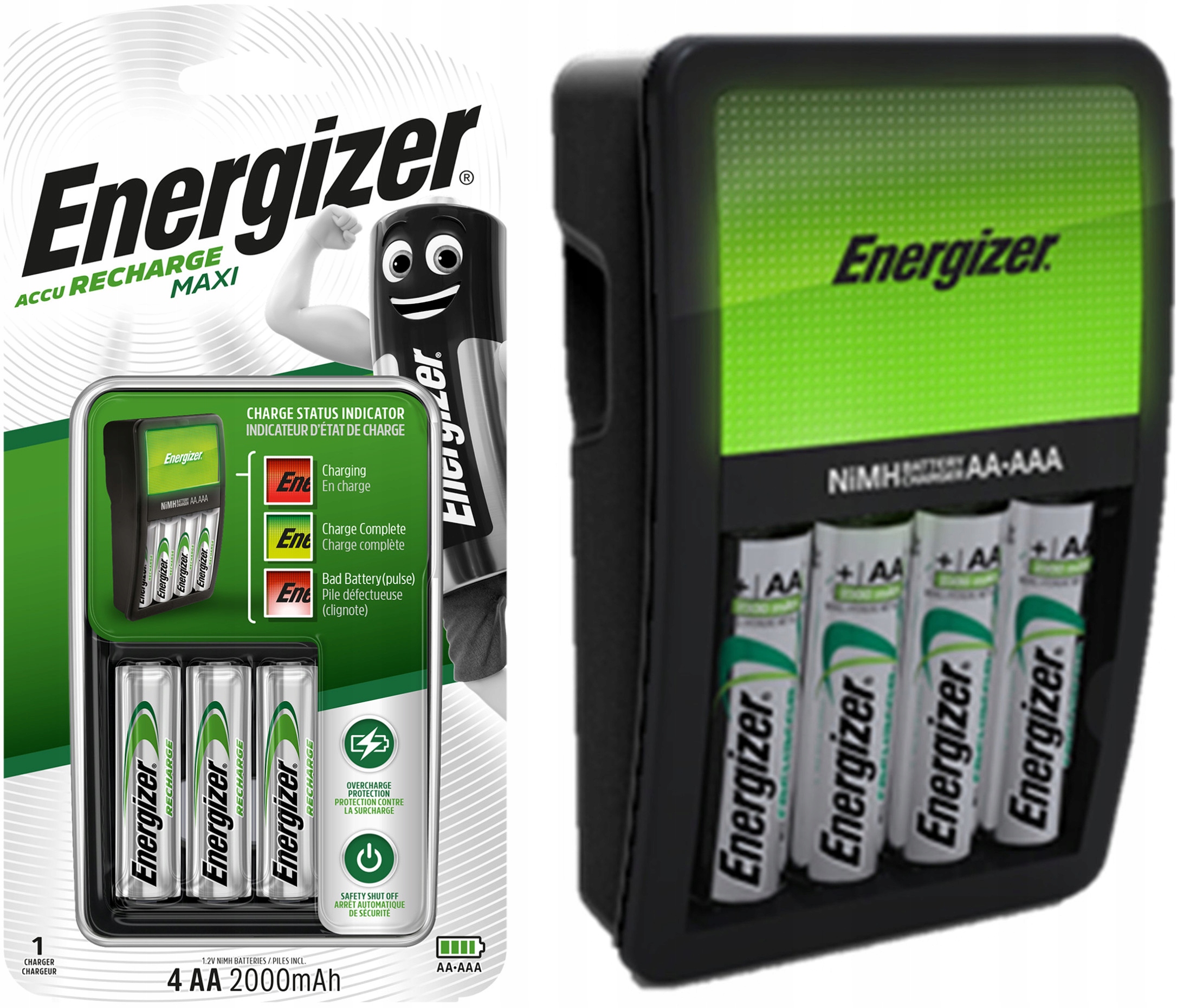 

Ładowarka Energizer Maxi 4*Akumulatorki Aa 2000