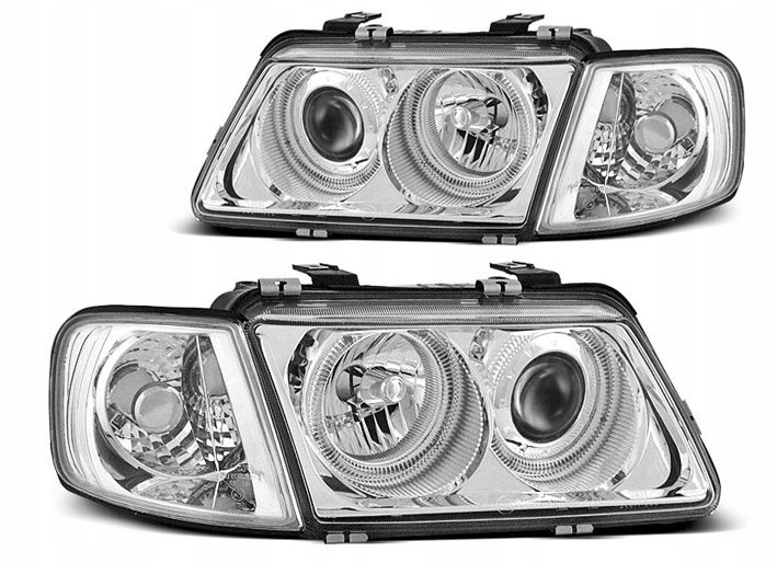 AUDI A3 8L 96-00 LAMPY reflektory CHROM ringi H7 Producent części CTS Tuning