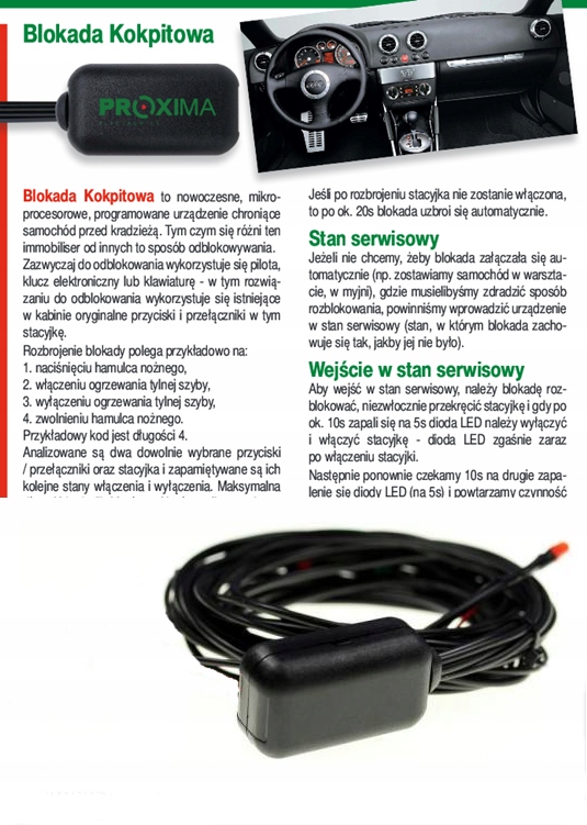 MIKROPROCESOROWA BLOKADA IMMOBILISER KOKPITOWY