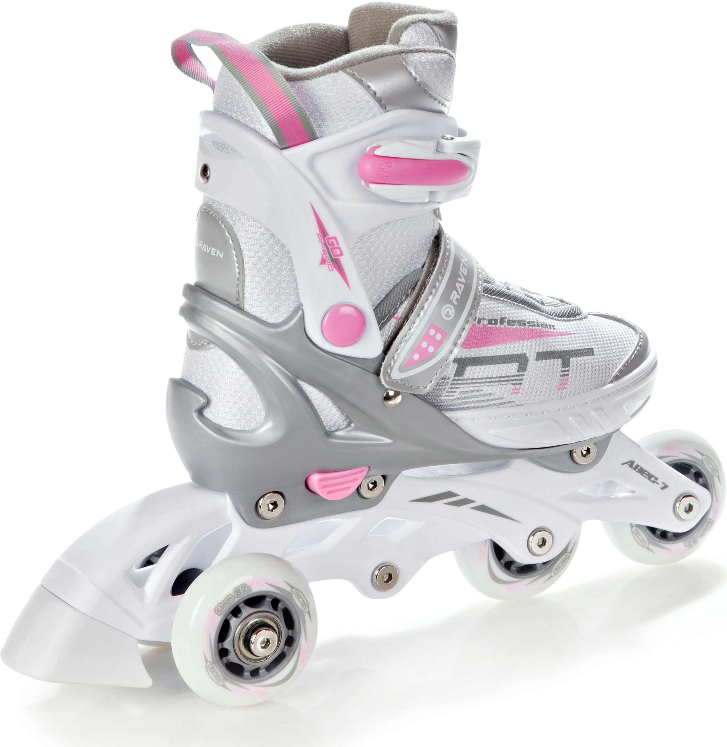 Rolki Wrotki Regulowane 3w1 RAVEN Profession White/Pink 31-35 Marka Raven