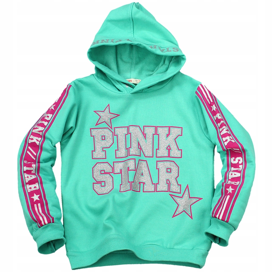 

Bluza Z Kapturem Ocieplana Brokat Turkus 116 GH487