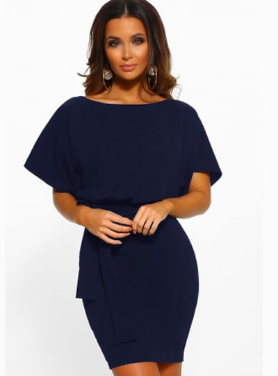 

Elegancka Sukienka Luźna MIDI Z Paskiem S 36 M L