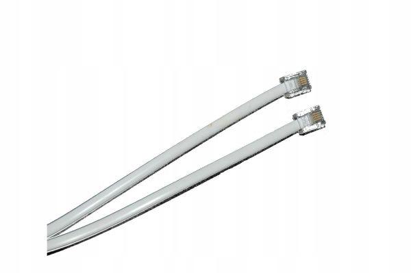 

Kabel telefonoczny wtyki 6p4c, 5m biały