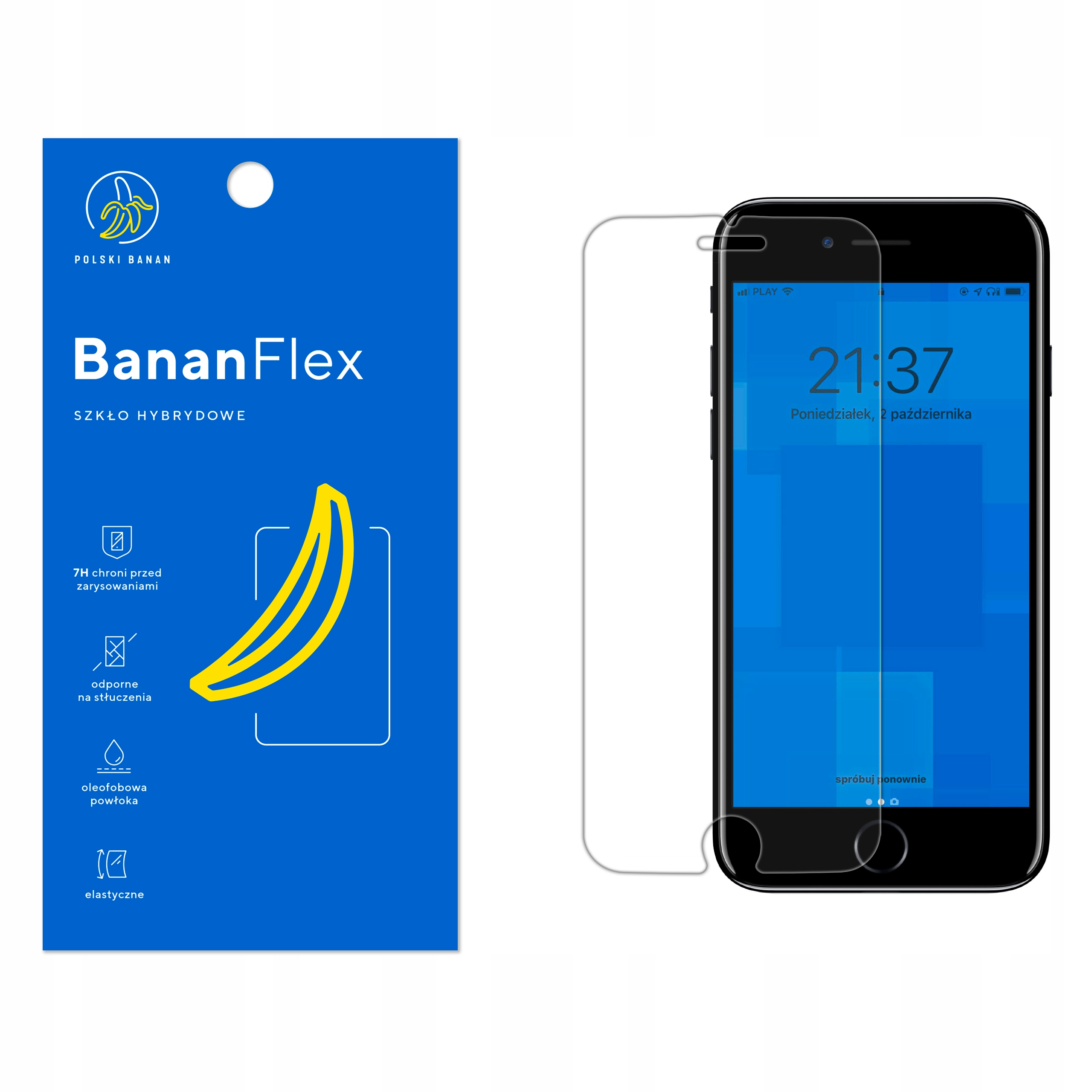 

Szkło Hybrydowe Polski Banan 7H do iPhone 6 6s