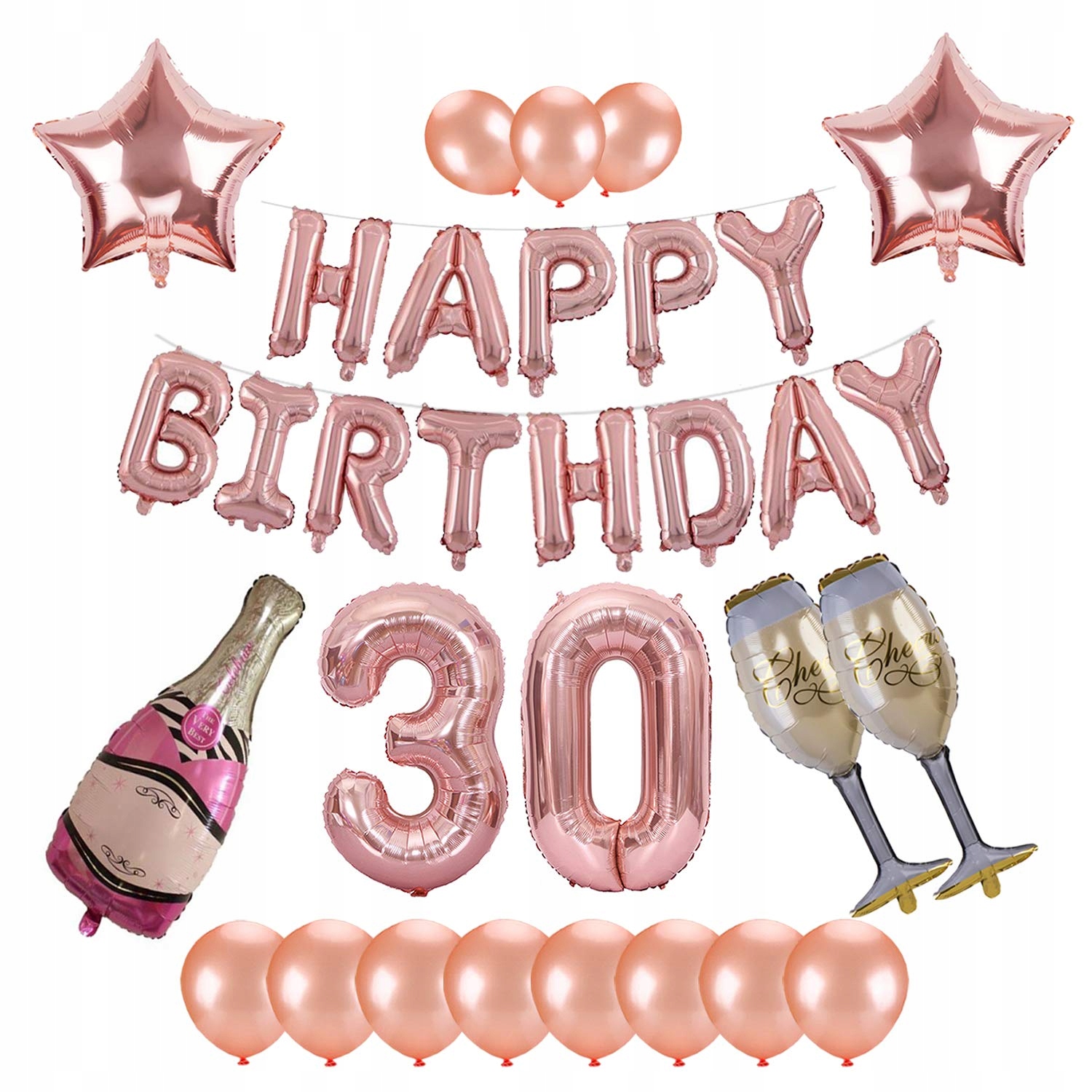 

Zestaw Balony Na 30 Urodziny Rose Gold cyfry 100cm