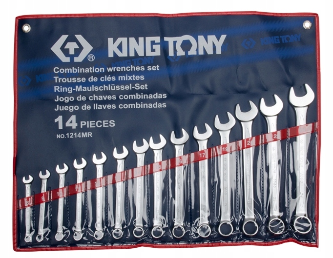 Očkoploché kľúče 10-32 mm 14 ks King Tony Puzdro 1214MR