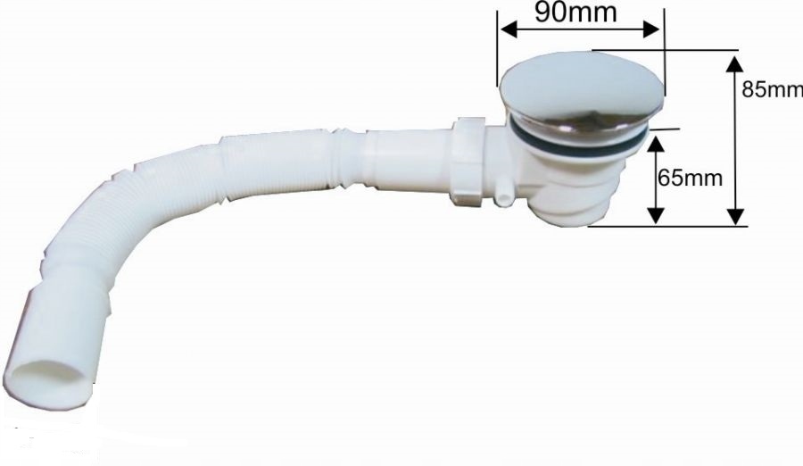 SYFON BRODZIKOWY SAMOCZYSZCZĄCY NISKI Z ODPŁYWEM