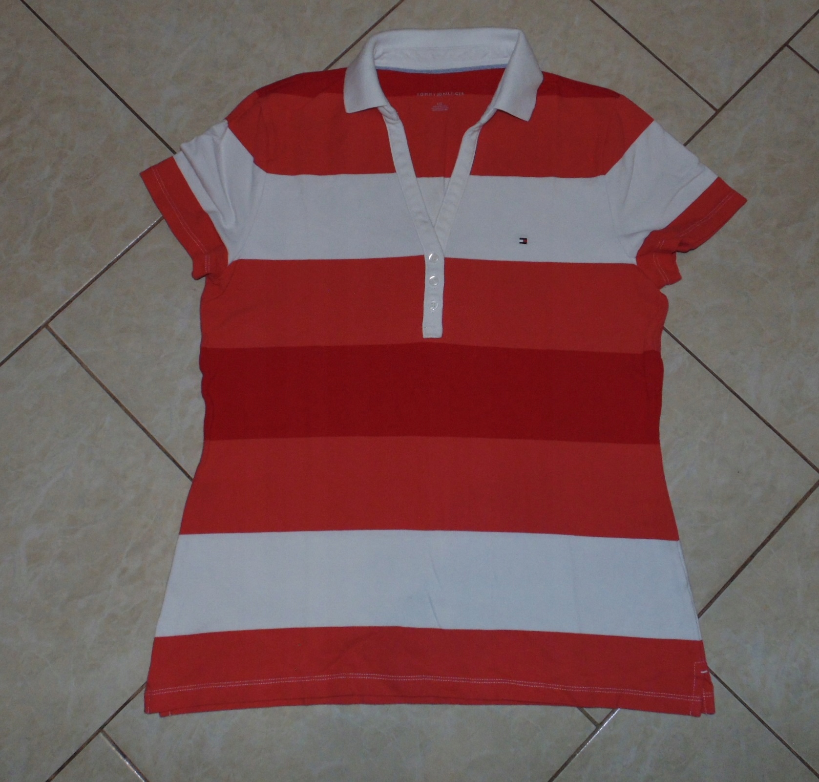 TOMMY HILFIGER BLUZKA KOSZULKA POLO M L PASKI Linia regular