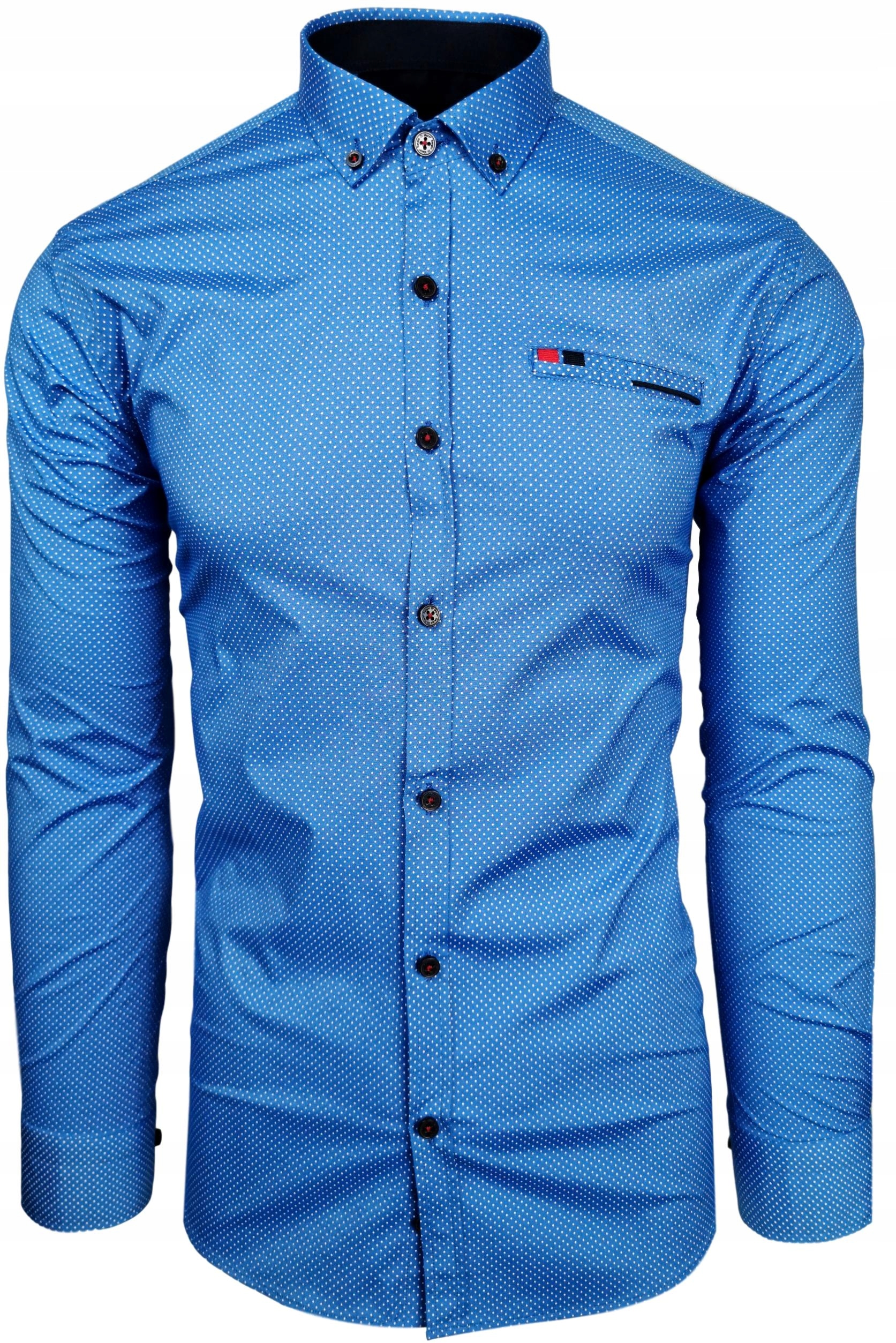 

Koszula Męska W Kropki _ Slim Fit _ EN116 r. L