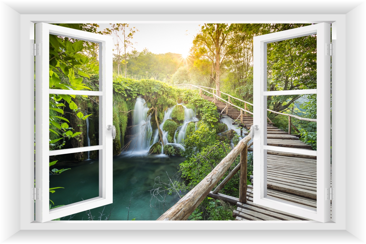 

Fototapeta Okno 3D Las Drzewa Przyroda 150X100cm