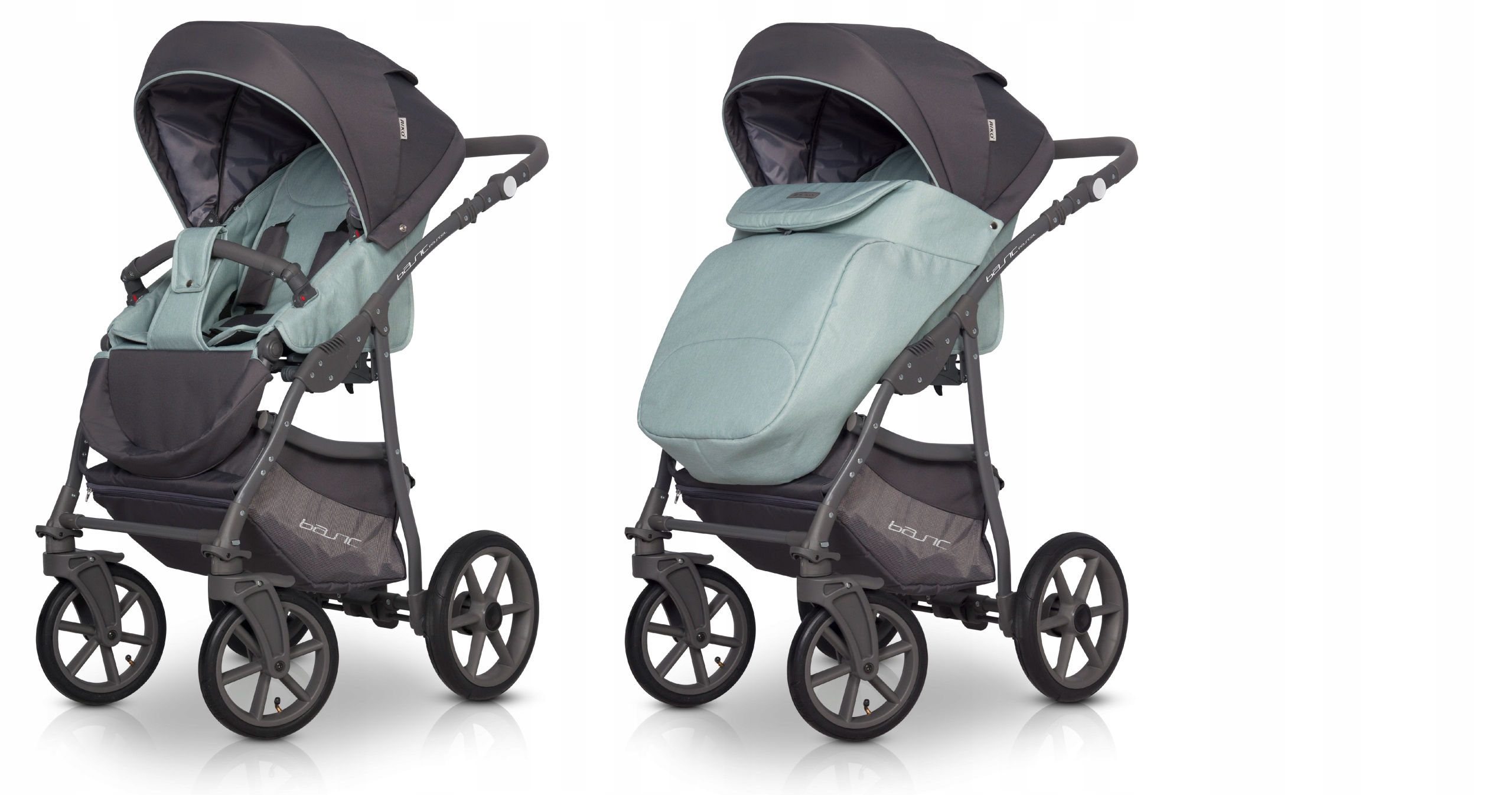 WÓZEK 3w1 WIELOFUNKCYJNY / Basic Pastel Basil Riko Rodzaj kół Pompowane