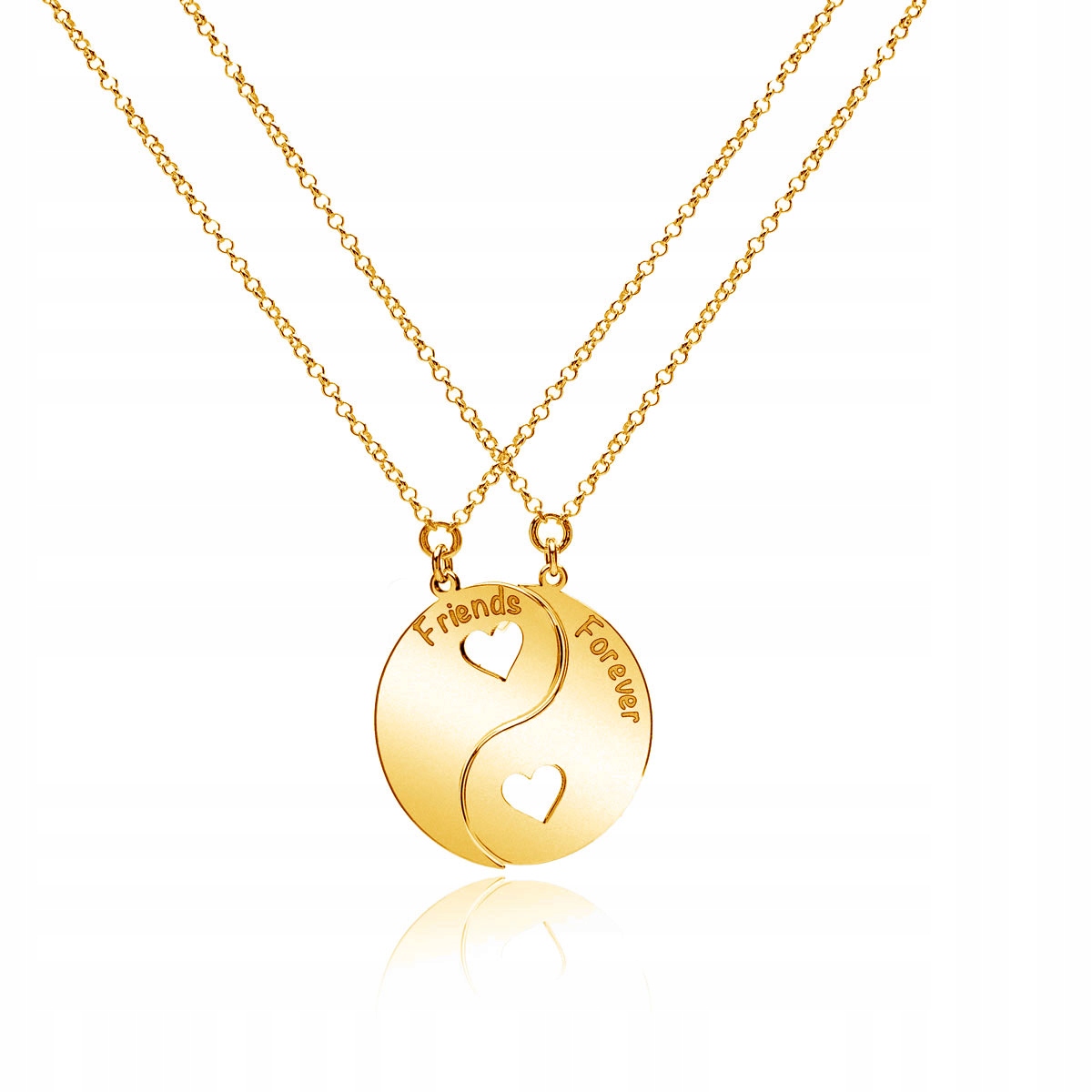 Náhrdelníky přátelství Yin Yang stříbrné pozlacené