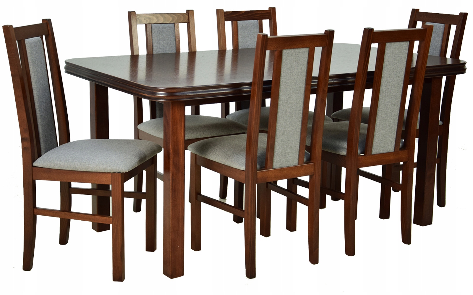 Klasyczny zestaw drewniany stół i 6 krzeseł ORZECH