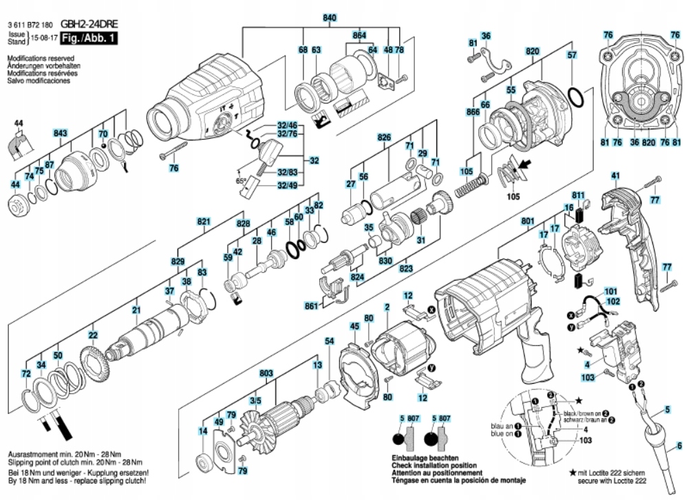BOSCH kladivový rotor GBH 2-24 , GBH 240 1619P13450 Značka: Bosch