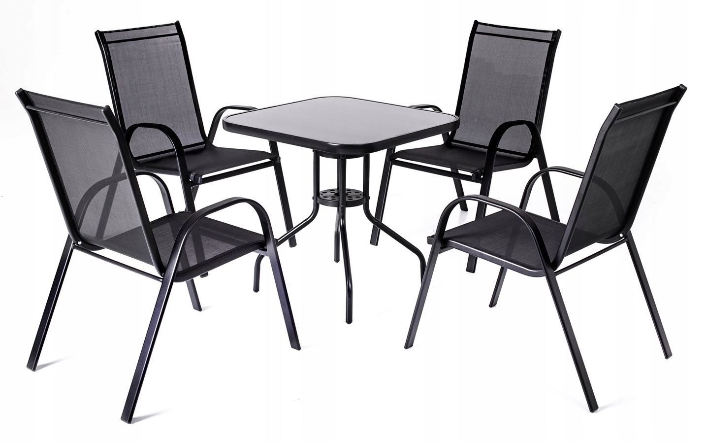 ZESTAW OGRODOWY SZKLANY STÓŁ 4K MEBLE OGRODOWE Rodzaj stół i krzesła