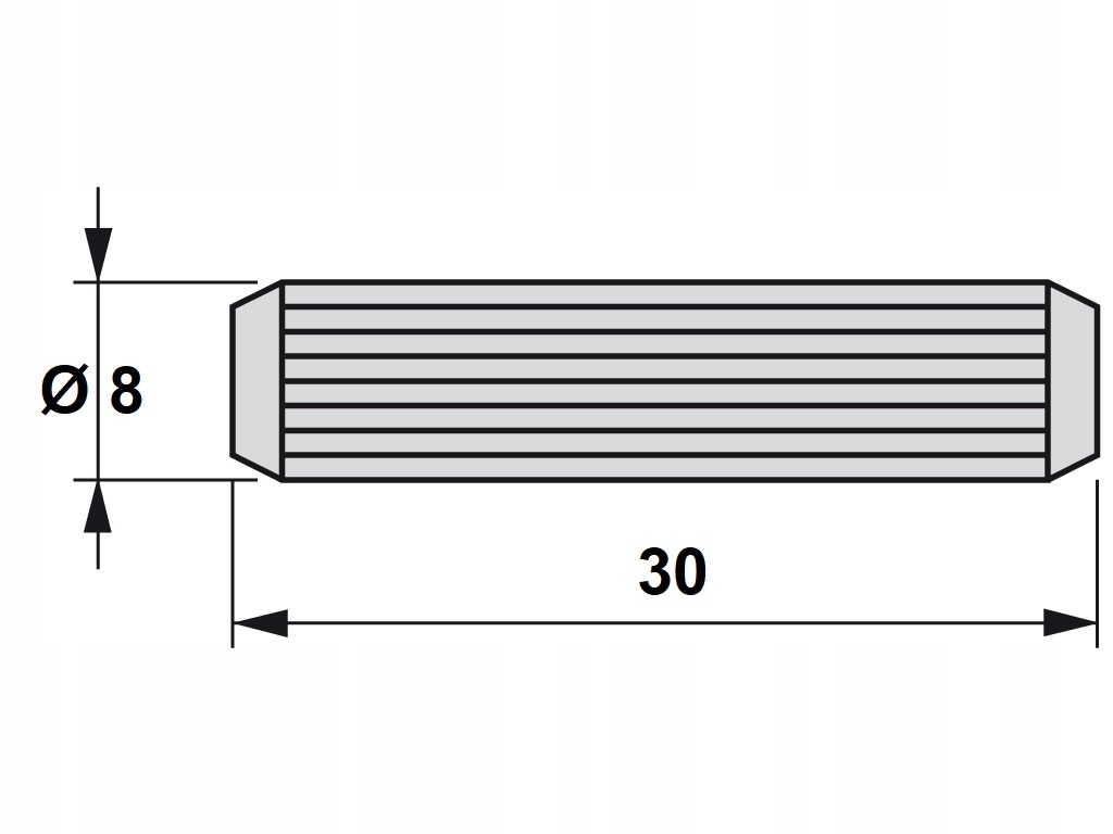 Kołek drewniany Ø 8 x 30 mm 100 szt Długość 30 mm