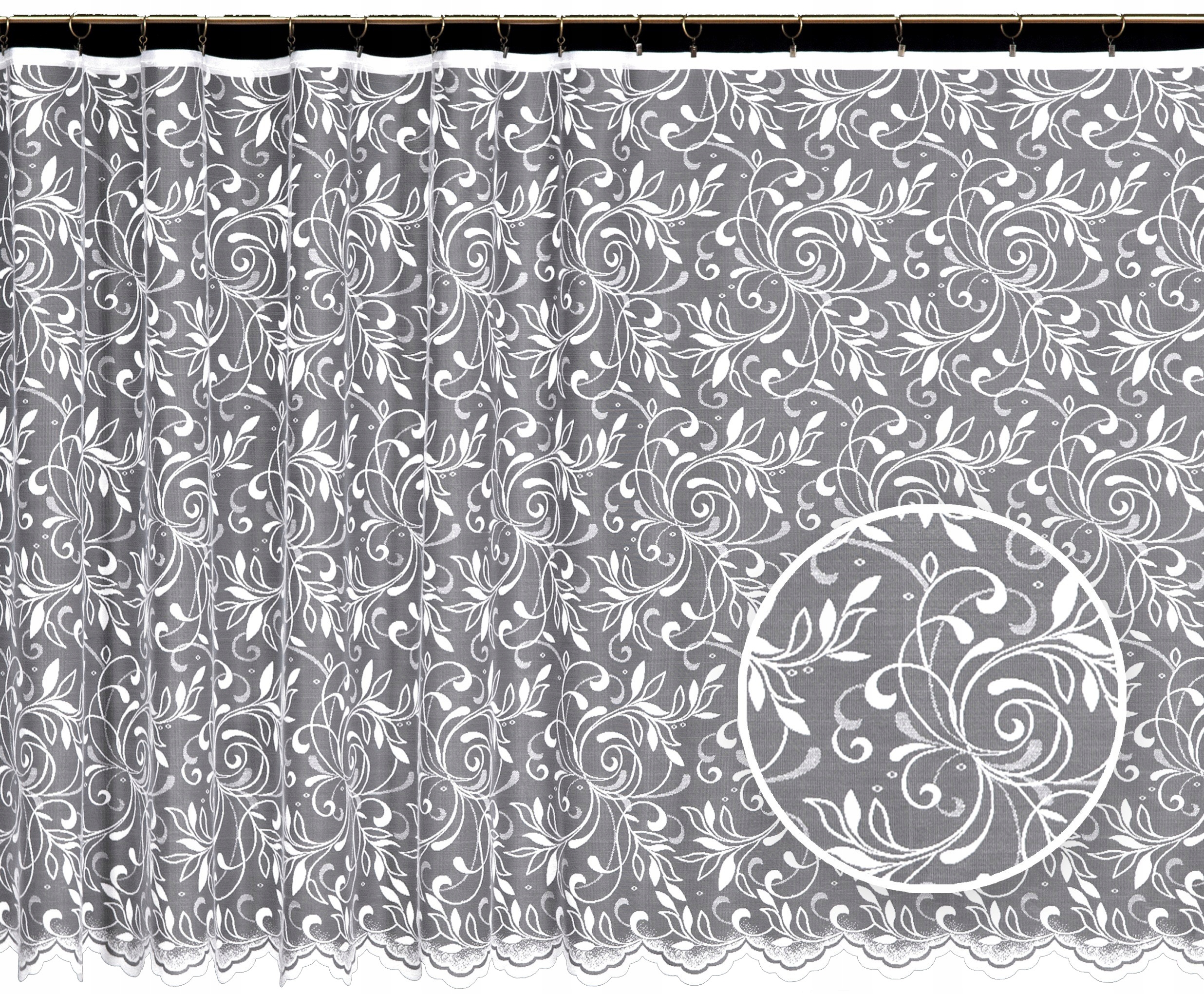 Mg Záclona 3670 Bílá 420x245 hotová s páskou Polský