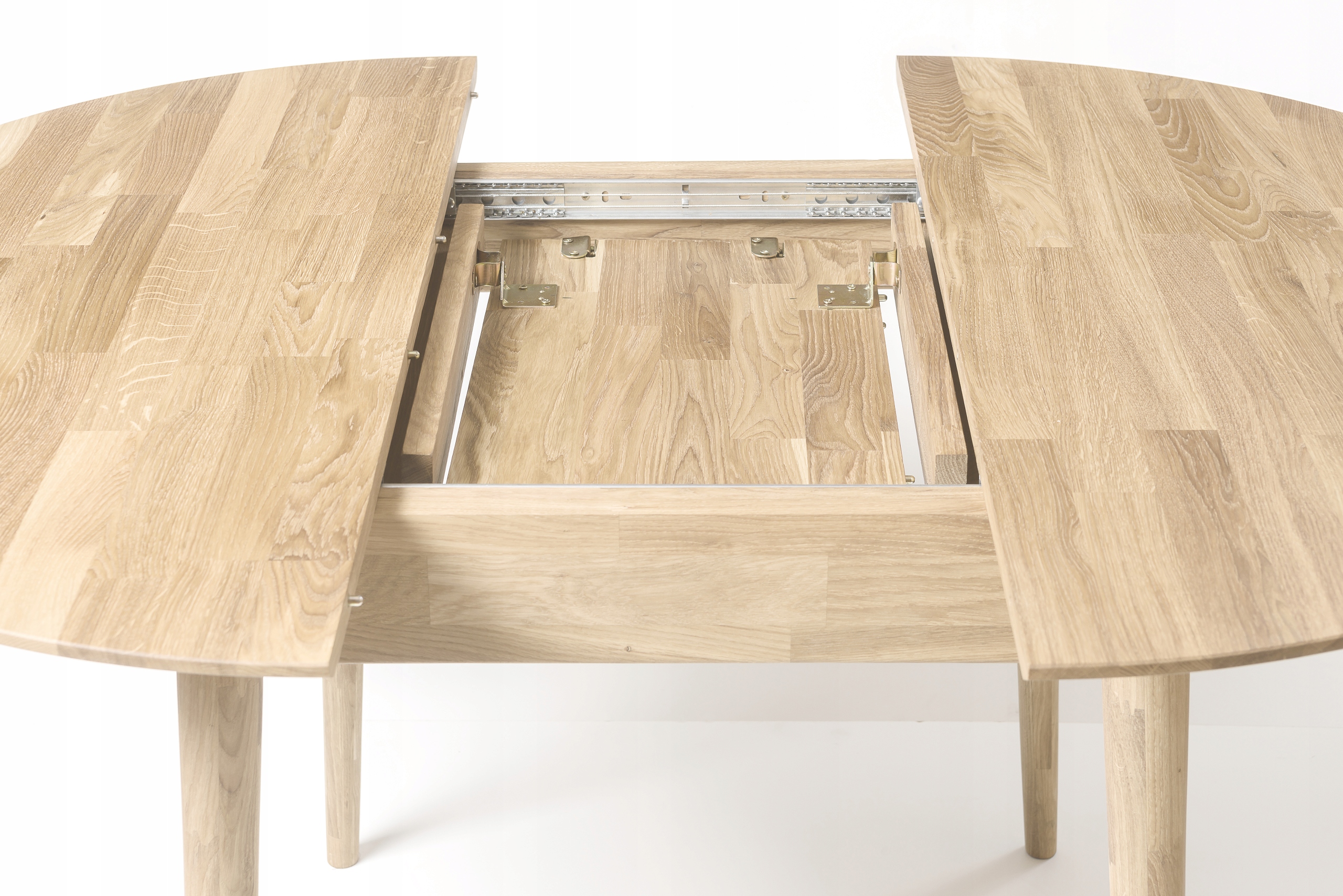 STÓŁ DĘBOWY OKRĄGŁY ROZKŁADANY ŚR 110 cm, LITY DĄB Kolor mebla dąb sonoma